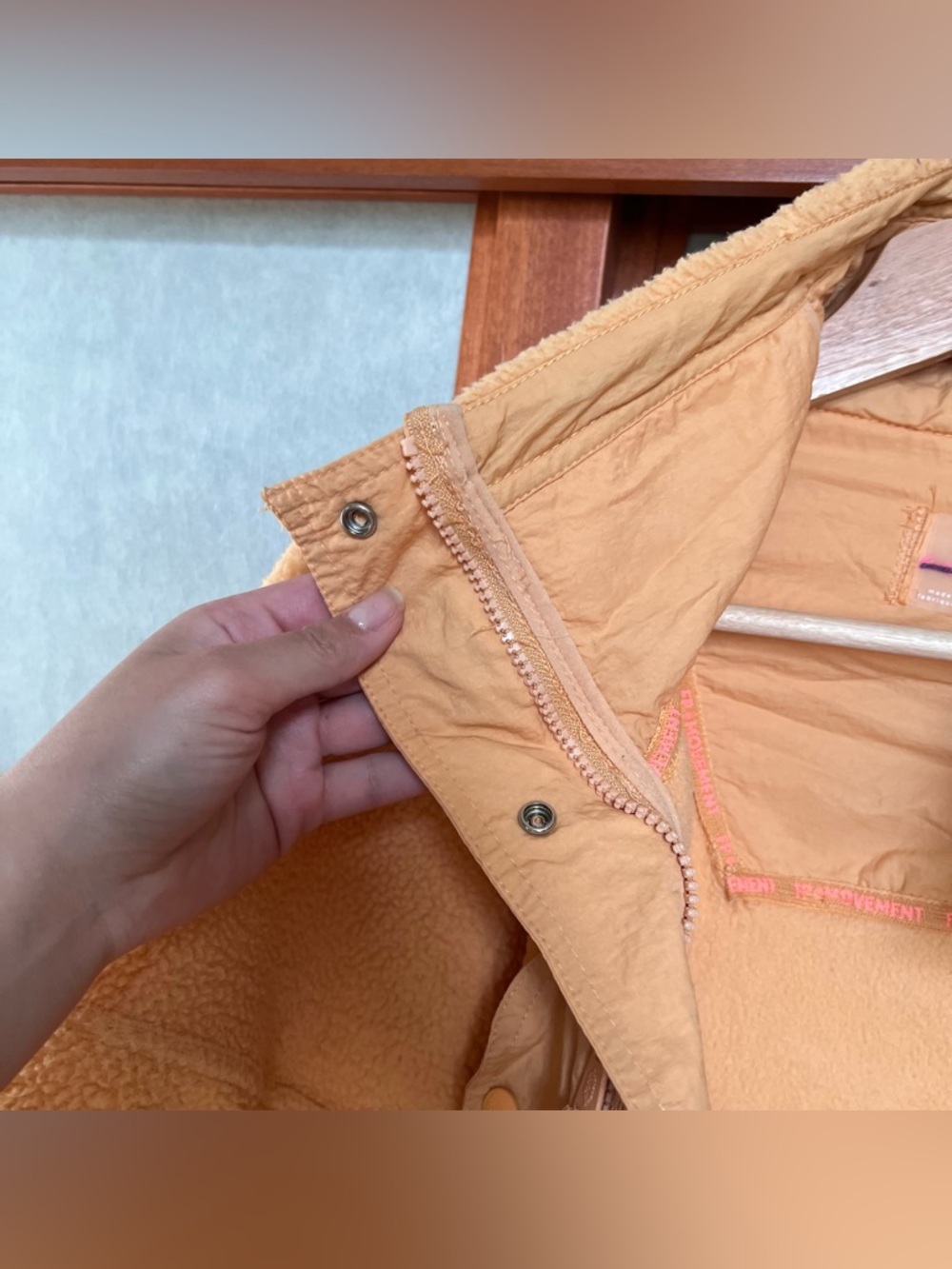 Free People Movement Hit The Trails Light Orange Fleece Oversized Jacket - Picture 4 of 11